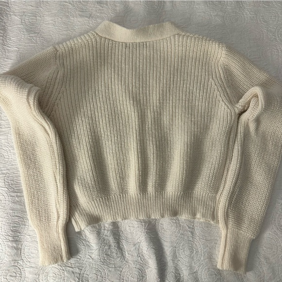 SHEIN Cream Cardigan with Green Embroidery - Picture 6 of 8